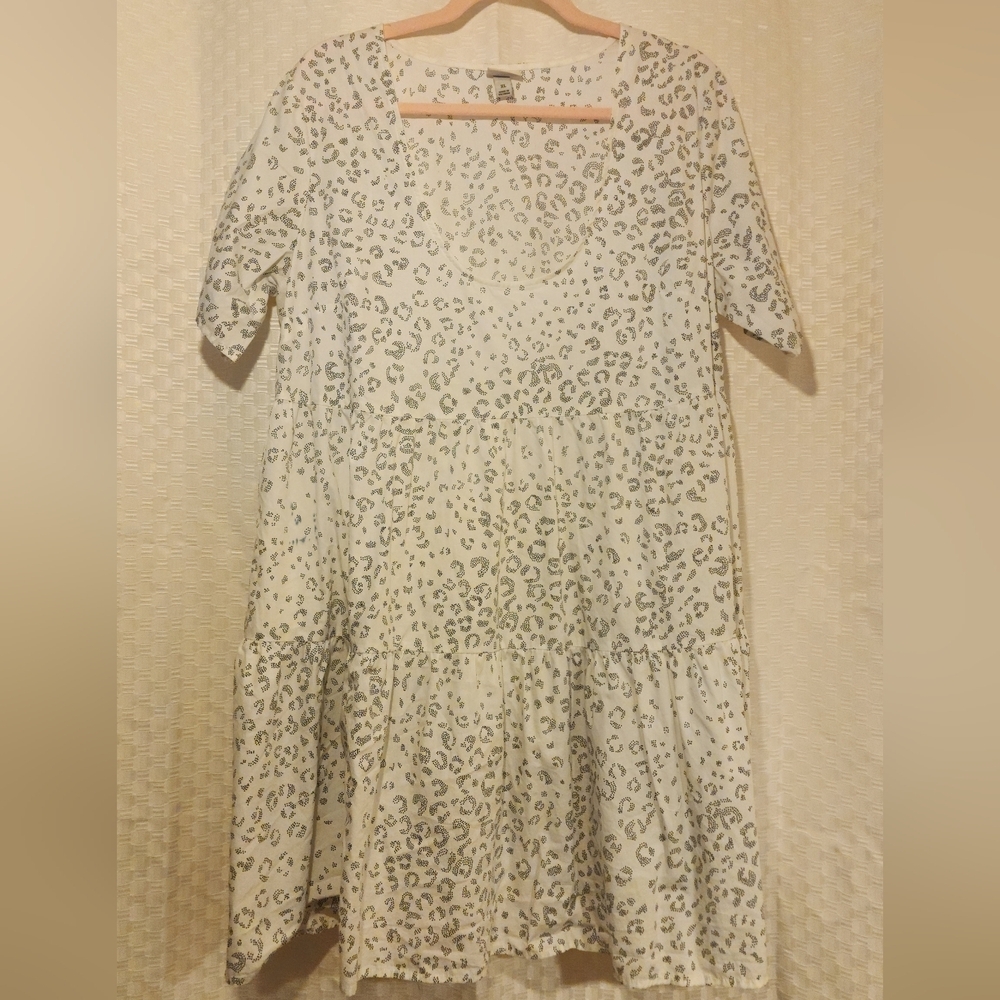 Day Black and White Leapord Patterned Babydoll Dress Women's XL - Picture 2 of 6